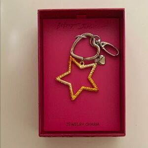 Betsey Johnson Gold Star Keychain with Heart